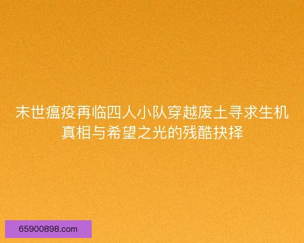 末世瘟疫再临四人小队穿越废土寻求生机真相与希望之光的残酷抉择